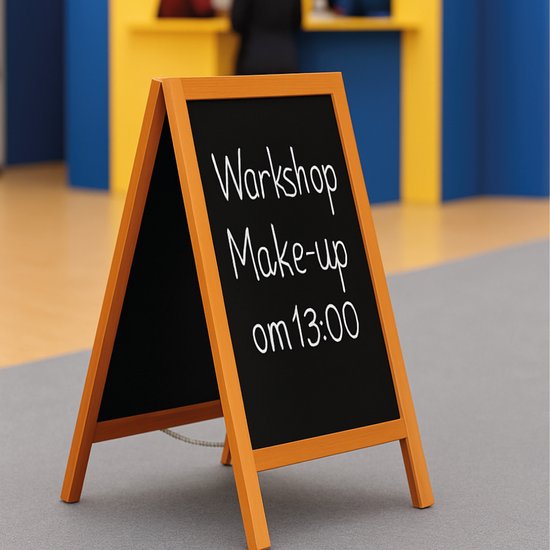 BRASQ Krijtstoepbord Mahonie - 55x 85 CM - Krijtbord - Reclamebord - Stoepbord - Dubbelzijdig - voor Binnen en Buiten - Horeca