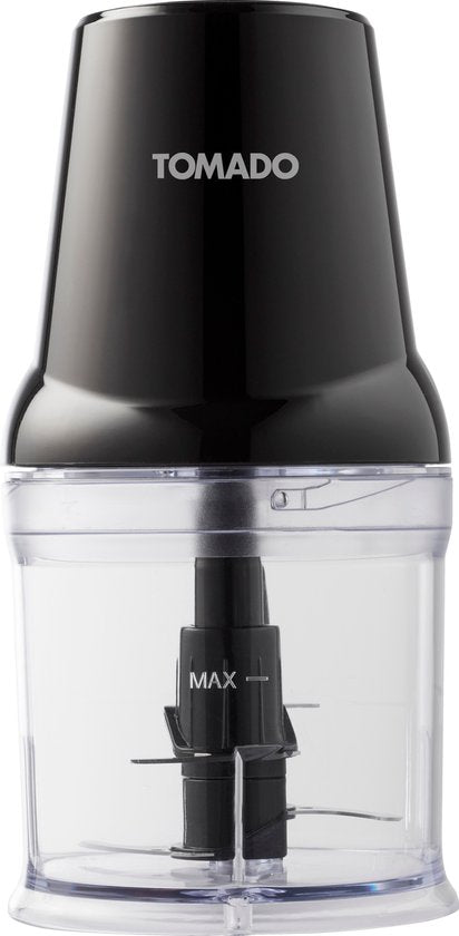Tomado TCH2001B - Hakmolen - 360 ml - 2 RVS messen - 400 watt - Snijdt, hakt en mixt - Zwart