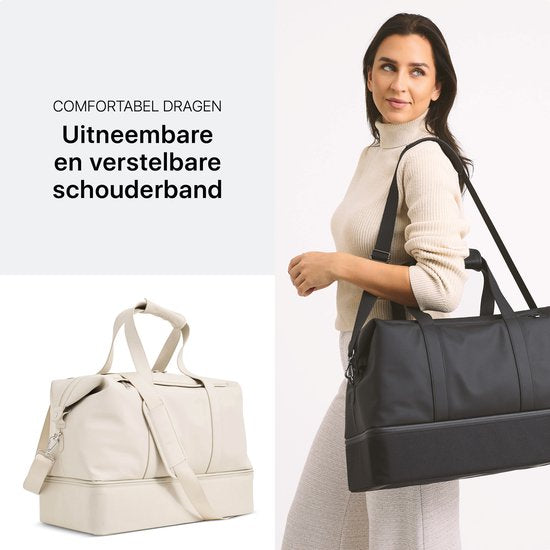 ONYX The Weekender Reistas voor Dames en Heren - 50L Weekendtas - Duffel Bag Handbagage - Ivory White