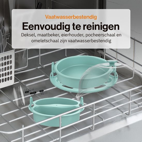 Veltrion Elektrische Eierkoker - Kook tot 7 Eieren - Koken, Pocheren, Roerei & Omelet - Incl. Timer en Slimme Maatbeker - Vaatwasserbestendig - Blauw