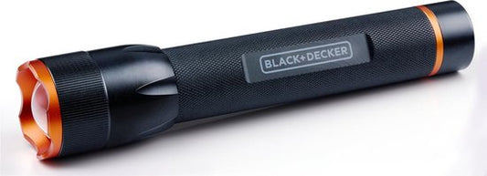 BLACK+DECKER LED Zaklamp – 1200 Lumen – 12W – 200m Bereik – 3 Lichtstanden – Aluminium Behuizing – Ø48 x 233 mm – 360g