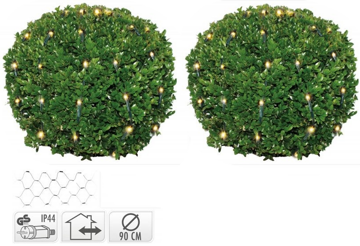 Nampook - Buxusbollennet - Lichtnet - 100 LED 90cm - Warm wit