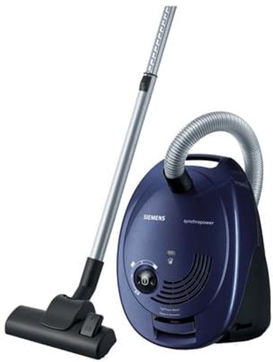 Siemens VS06A111 SynchroPower Stofzuiger met zak – Compact – 600 W – 4L stofzak – Blauw/Zwart