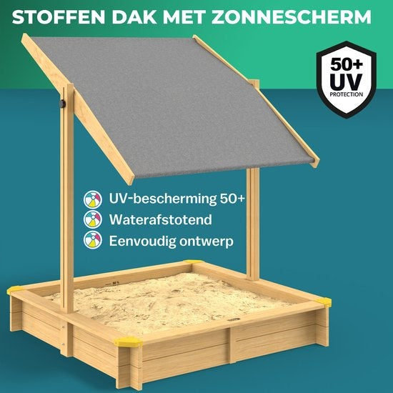 Spielwerk Zandbak - Hout Zonnedak UV 50+ Samu - 120x120x120cm