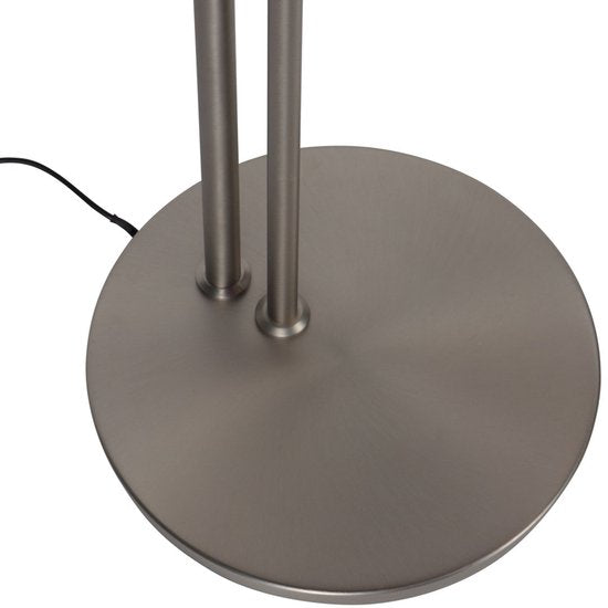 Staalkleurige vloerlamp 4386ST - Soleil 2 met draaibare en kantelbare arm, 185 cm hoog, modern staal, 6500 lumen, Steinhauer Exclusive
