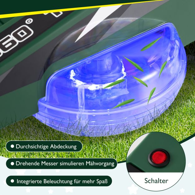 Coast Elektrische Kindergrasmaaier 12V – Ride-On met LED Verlichting 72 x 62 x 54 cm – Groen