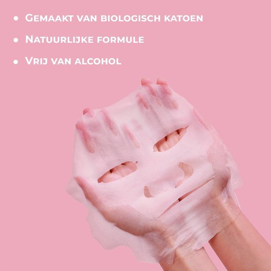 RelaxTub® Gezichtsmasker - 4 Stuks - Gezichtsmaskers Verzorging - Gezichtsmasker Hydraterend - Gezichtsverzorging Dames - Gezichtsmaskers Verzorging Meisjes - Bevat Vitamine C, Argan Olie, Aloë Vera, Ginseng Wortel - Dierproefvrij - 100% Natuurlijk