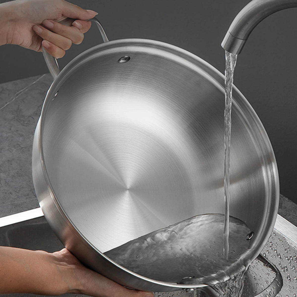 Maxcook Hotpot 3-Laags RVS 304 - 28 cm - Dubbele Handgreep, Inductie Geschikt