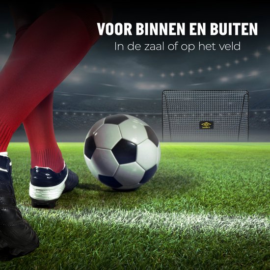 Umbro Voetbaldoel - Voetbal Goal 300 x 120 x 205 cm - Voetbalgoal Groot - Buitenspeelgoed voor Kinderen en Volwassenen - Snelle Montage - Voetbal Training Doel - Metaal - Zwart/ Geel