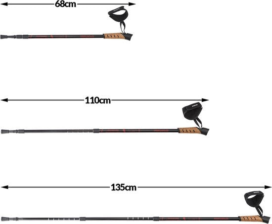 Nordic Walking Stokken – Telescopisch 2 Paar – Rood