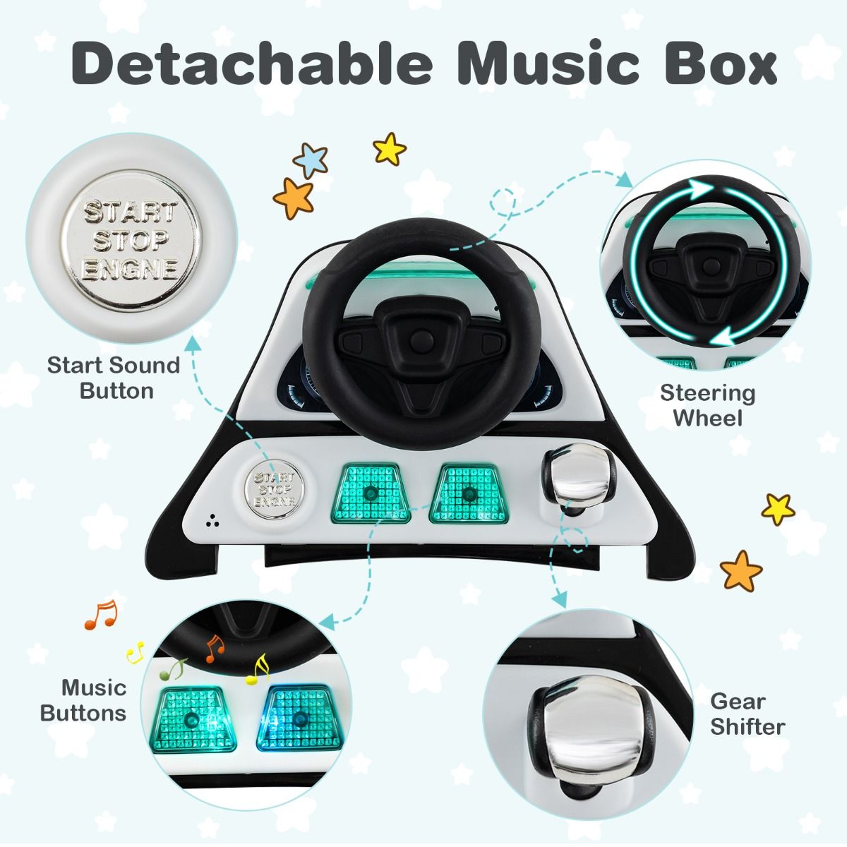 Coast Loopwagen - Vliegtuigvorm - Verstelbare Hoogte - max. 12 kg - 73 x 64 x 54 cm - Wit