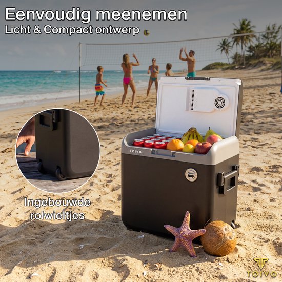 Toivo Elektrische Koelbox - 40 Liter - 12V en 230 volt - Auto - Camping Koelkast - Koelen en Verwarmen - Frigobox - Zwart
