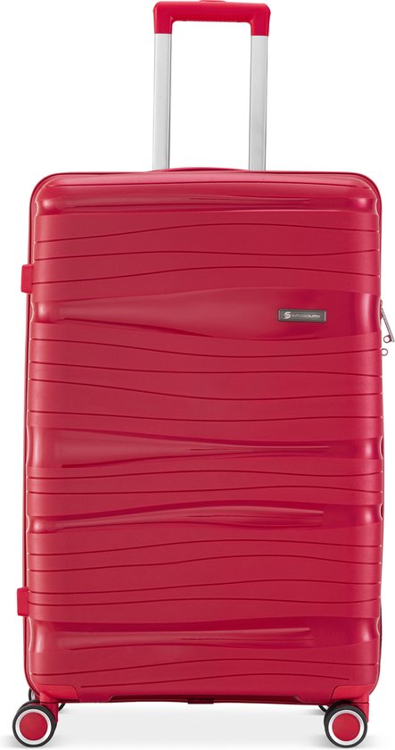 SC Travelin' Charm – 28-inch Grote Reiskoffer - Cijferslot - 41x24x69 cm - 98L - Lichtgewicht, Waterdicht & Duurzaam - Rood