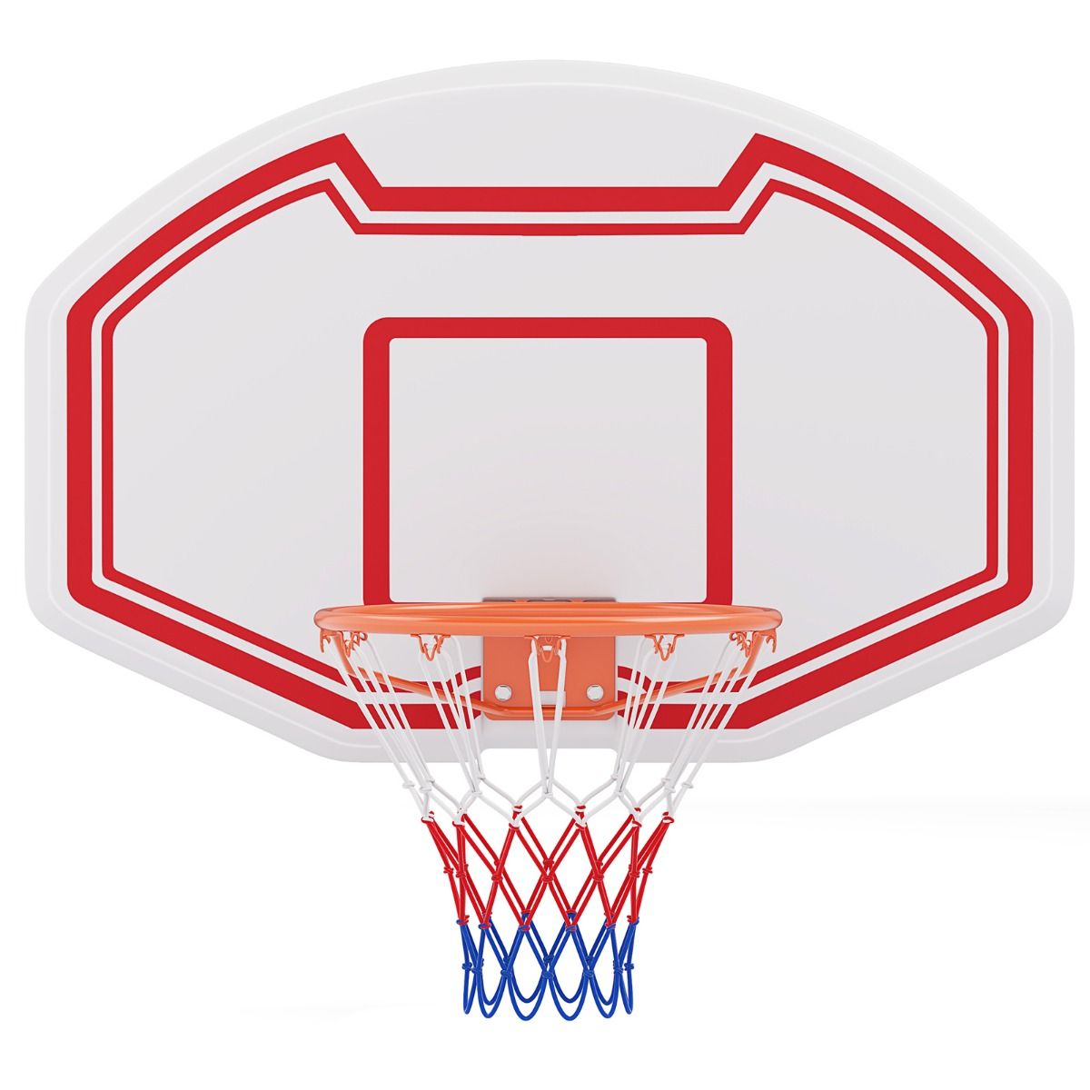 Coast Professionele Ø45 cm Basketbalkorf met Robuuste 91x61 cm PE Achterwand - Binnen en Buiten, Wit/Rood
