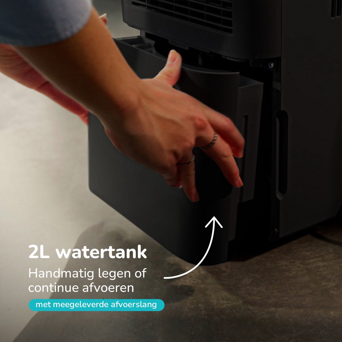 Bloomfold Luchtontvochtiger - 12L per Dag - Woonkamer, Slaapkamer, Kelder & Badkamer - Dehumidifier - Zwart