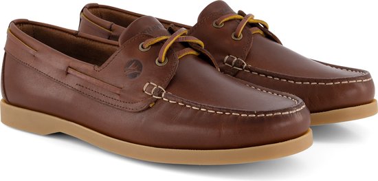 Travelin' Exmouth Heren - Leren Moccasins met veter -  Maat 42 - Boot schoen - Bruin Leer
