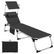 tectake Aluminium Ligstoel Aurelie Zwart – 60 x 189 cm – Opvouwbaar met Zonnedak