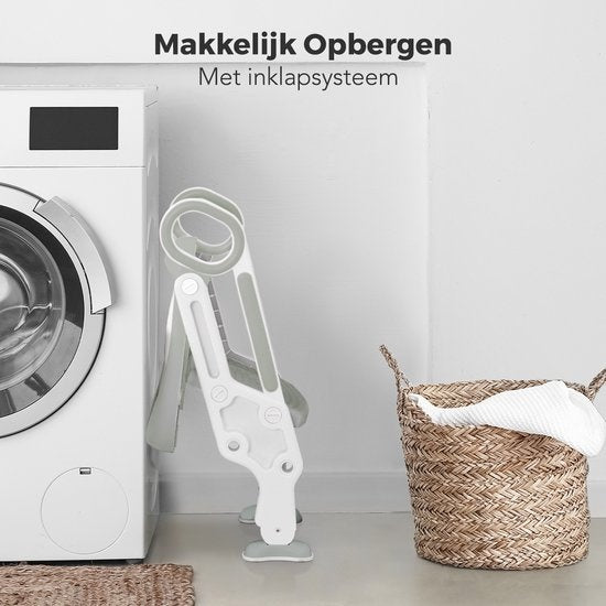 LifeGoods WC Verkleiner met Trapje - Toilettrainer met Opstapje - Potje peuter - 2 tot 7 Jaar - Grijs/Wit