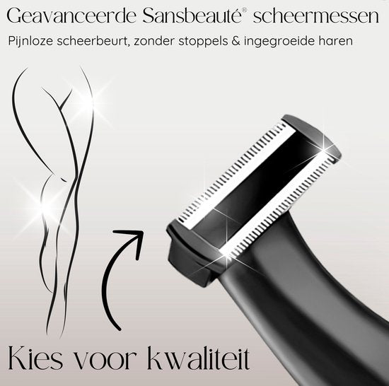 4-in-1 Bikinitrimmer - Sansbeauté® - Gezicht - Oksels - Benen - Bikinilijn - Wenkbrauw Trimmer - Gezichtsontharing Dames - Intieme Zone - Ladyshaves Bikini - Ontharingsapparaat Electrisch