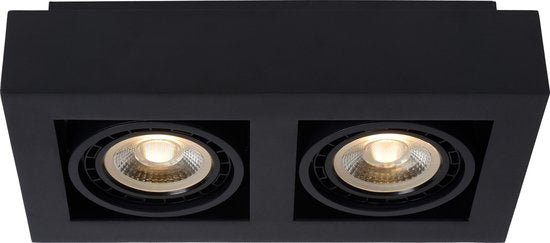 Lucide ZEFIX - Plafondspot (Plafondlamp) - LED Dim to warm - GU10 (ES111) - 2x12W 2200K/3000K - Zwart