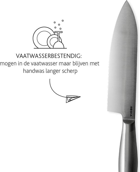Boska Messenset Copenhagen - Keukenmessen van 5 - Voor elk type voedsel - Uniek design - Vaatwasserbestendig - RVS