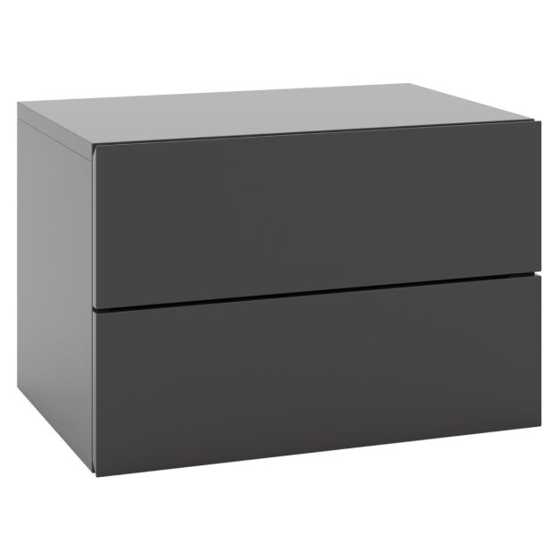 Coast Zwevend Nachtkastje met 2 Lades 42x30x28 cm – Grijs – Modern Wandgemonteerd Nachtkastje