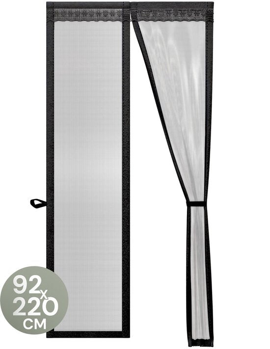 O'DADDY® Deurgordijn Deluxe FIBER - Magnetisch Vliegengordijn - Voor Nieuwbouw en Standaard Deuren - Eenvoudige Installatie - Deurhor Zwart - 92x220 cm