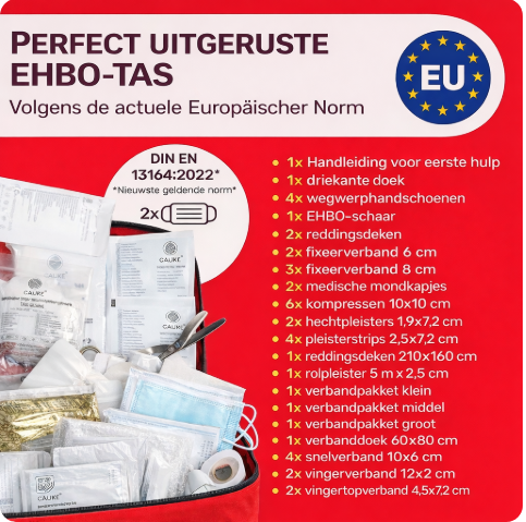Heldenwerk Auto Verbandtas – DIN 13164:2022 – Europees Goedgekeurde EHBO-set voor Auto’s