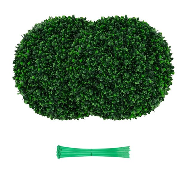 Coast 2 x 52 cm UV-bestendige kunstmatige buxusbollen met realistisch blad, decoratieve topiaryplanten voor binnen en buiten, groen