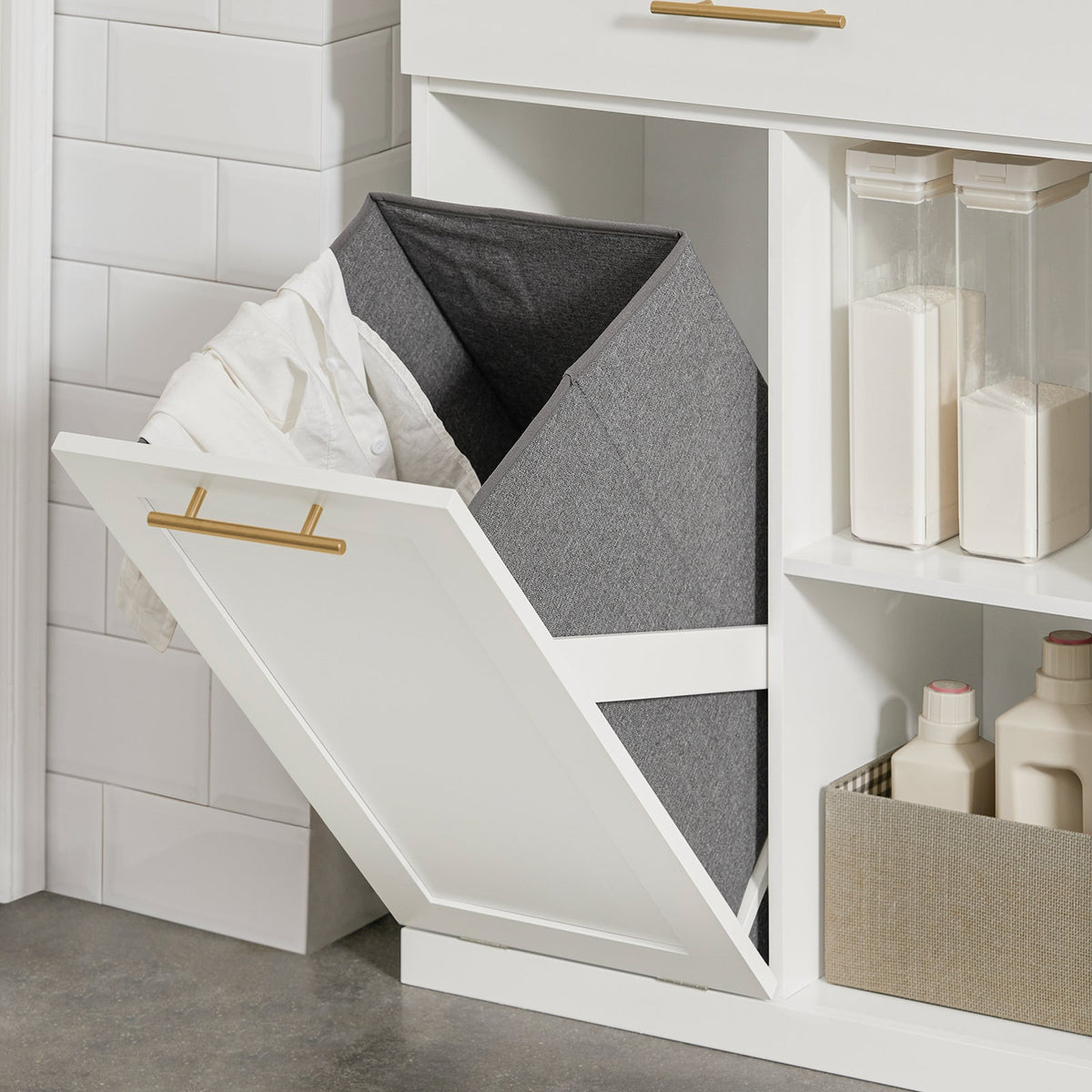 SoBuy waskast - 66 x 37 x 95cm - wit