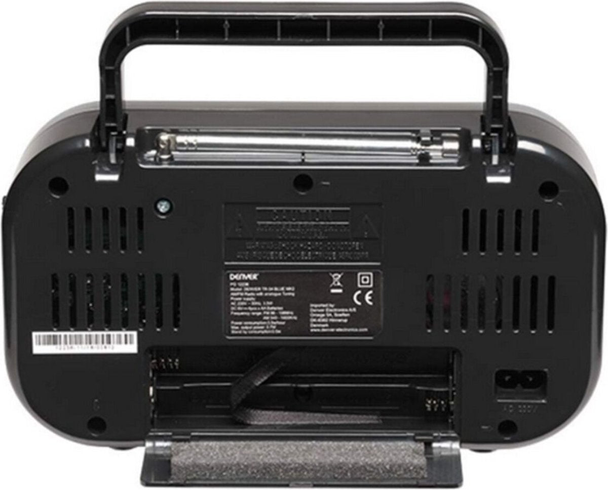Denver FM Radio Retro - Werkt op batterij of netstroom - Keukenradio - Draagbare Radio - TR51 - Zwart