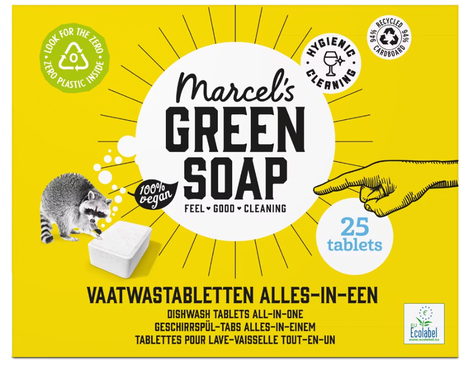 marcel's green soap Vaatwastabletten Grapefruit & Lime - 25 stuks - 8 verpakkingen
