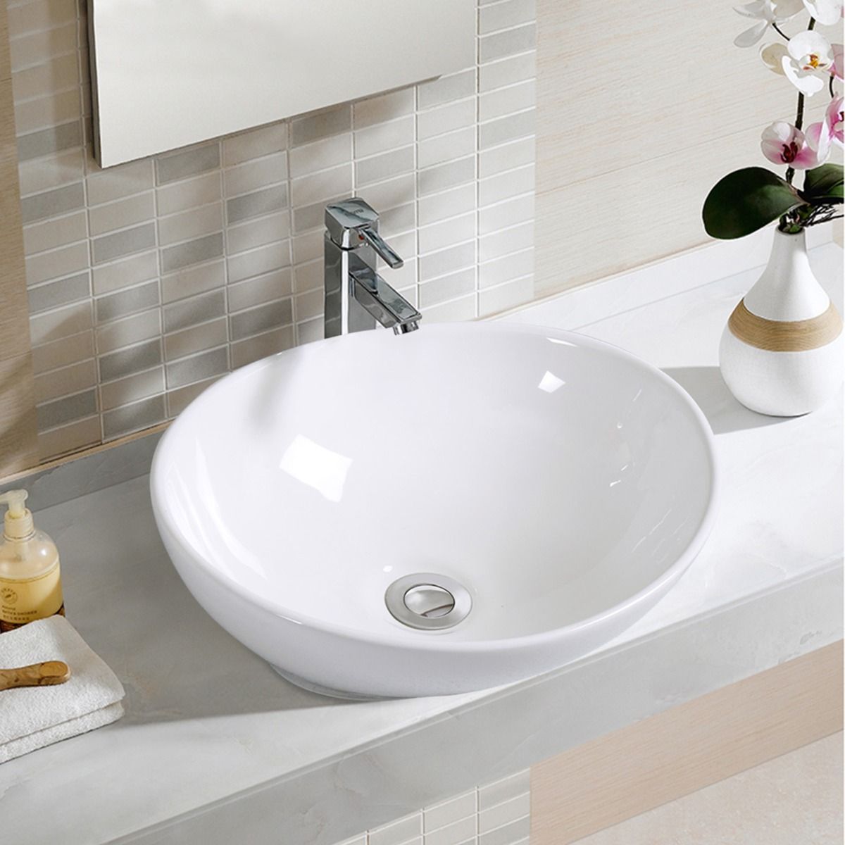 Coast Ovale Opzetwastafel Keramiek - 41 x 33,5 x 14 cm - Wit - Modern Design