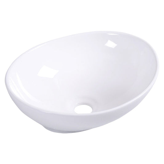 Coast Ovale Opzetwastafel Keramiek - 41 x 33,5 x 14 cm - Wit - Modern Design