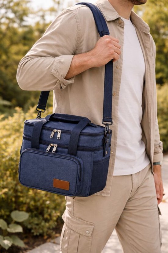 Ceruzo Koeltas 14L – Geïsoleerde Lunchtas – Dubbel Compartiment – Blauw