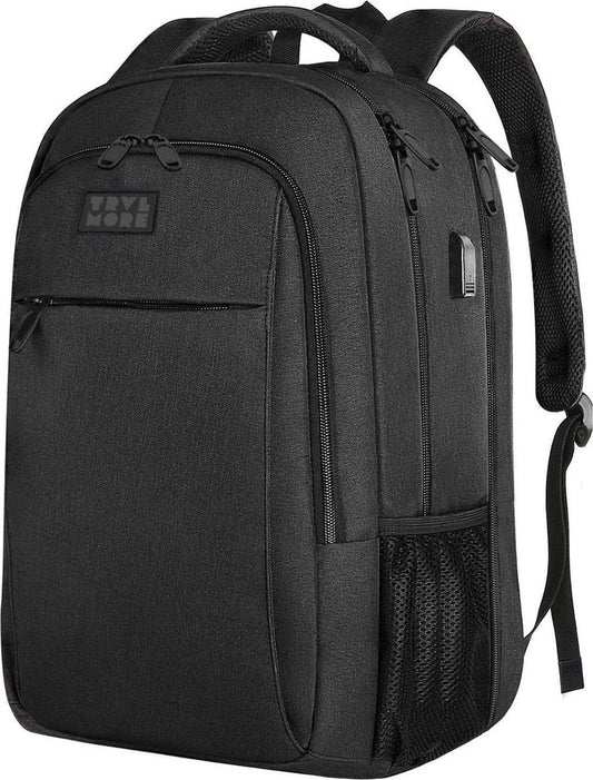 TRVLMORE Rugzak - 36L - 17,3 inch - Laptop Rugtas - Schooltas - Unisex - Spatwaterdicht Zwart