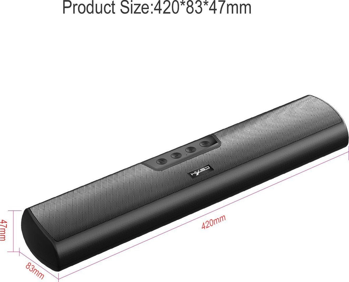 HXSJ Q3 Soundbar PC Speaker - AUX / Bluetooth draadloze - voor desktop computers / notebooks / smart-tvs / projector apparatuur - Zwart
