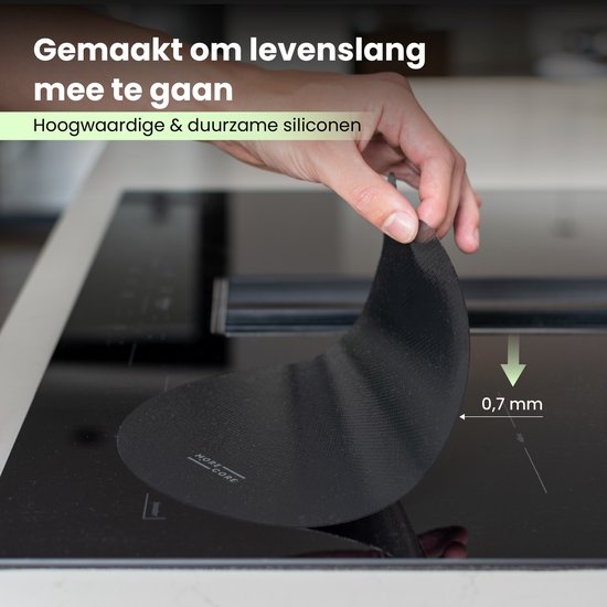 MoreCore Inductie Beschermer - Hittebestendig tot 280 ºC - Inductie Matjes Rond - Panbeschermers - Onderzetters Pannen - Afdekplaat voor Kookplaat - Inductie Mat - Inductiebeschermer - Inductie Afdekplaat - 2x22 cm