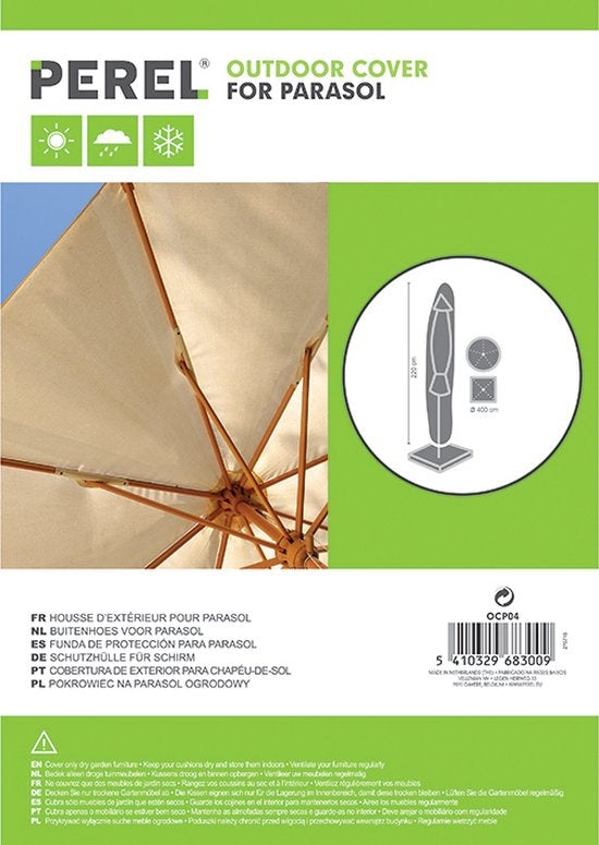 Perel Buitenhoes voor parasol, grijs, 220 cm x 40 cm