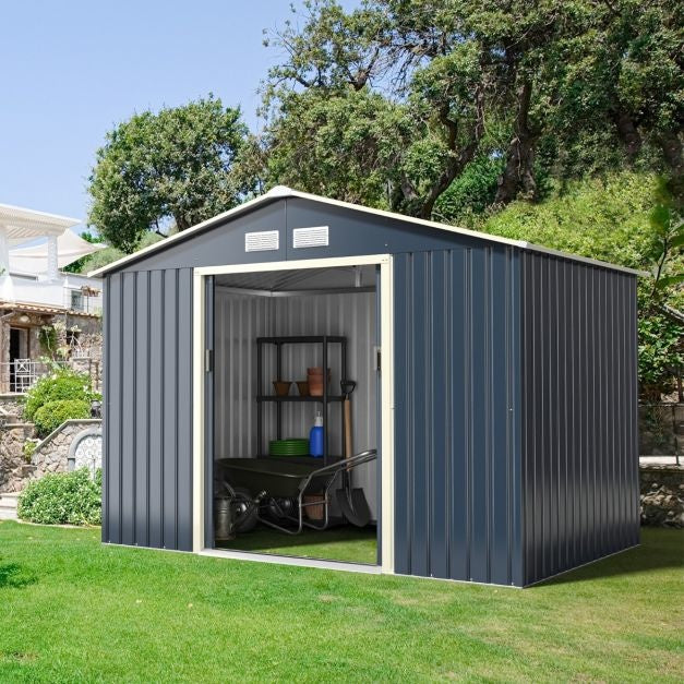 Coast Stalen Tuinhuis Multifunctionele Berging - 277 x 191 x 202 cm - Grijs