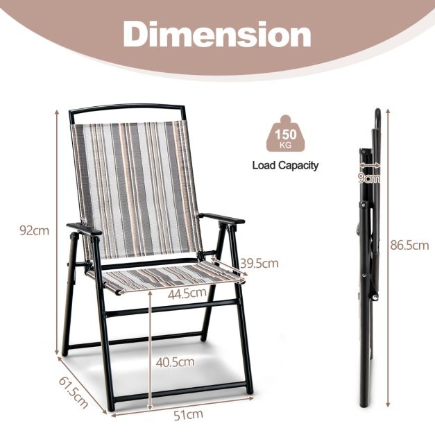 Coast Tuinstoelen - Inklapbaar - Ergonomisch - Draagbaar - 51 x 61,5 x 92 cm - Grijs