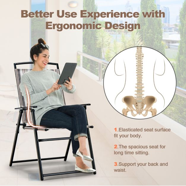 Coast Tuinstoelen - Inklapbaar - Ergonomisch - Draagbaar - 51 x 61,5 x 92 cm - Grijs