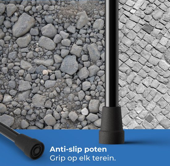 Sanicraft® Krukken - Elleboogkrukken - Revalidatie - Loopkrukken - Verstelbaar - Ergonomische Gel Handvaten - 2 Stuks - Inklapbaar - Zwart