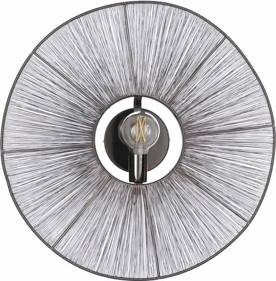 Mica Decorations - Bodil Wandlamp - H18 x Ø60 cm - Metaal - Zwart