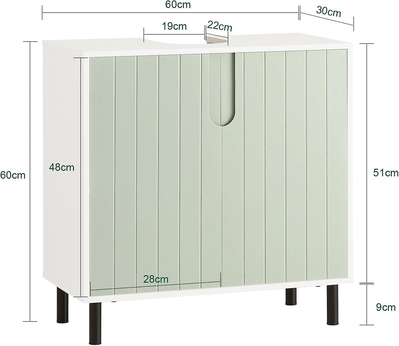 SoBuy - Onderkast – Fris en Modern - 60 x 30 x 60 cm - Wit en Lichtgroen