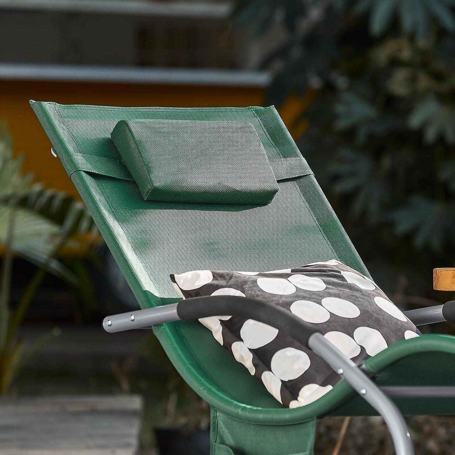 SoBuy - Schommelstoel ligstoel - Donkergroen - 150x63x83 cm