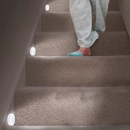 SGD LED Lamp met Bewegingssensor – Draadloze Nachtlamp op Batterijen – Compact Wandlampje 8×8×1,8 cm