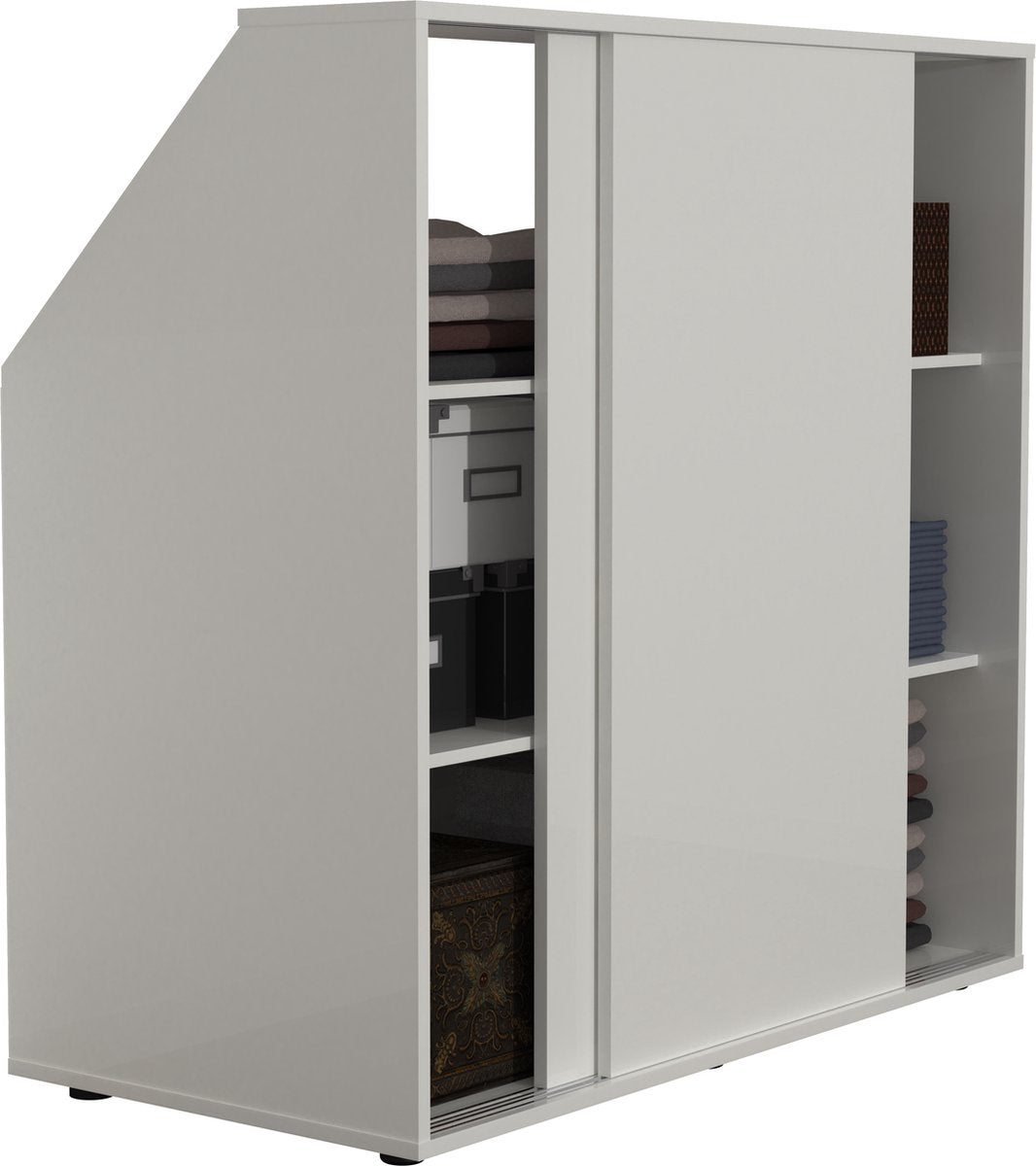 TheBestOf Furniture Opbergkast voor Schuine Wand - Wit