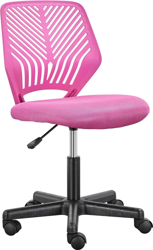 Yaheetech Bureaustoel Verstelbaar 50 x 55 x 79-92 cm - Roze - Draaistoel zonder Armleuningen