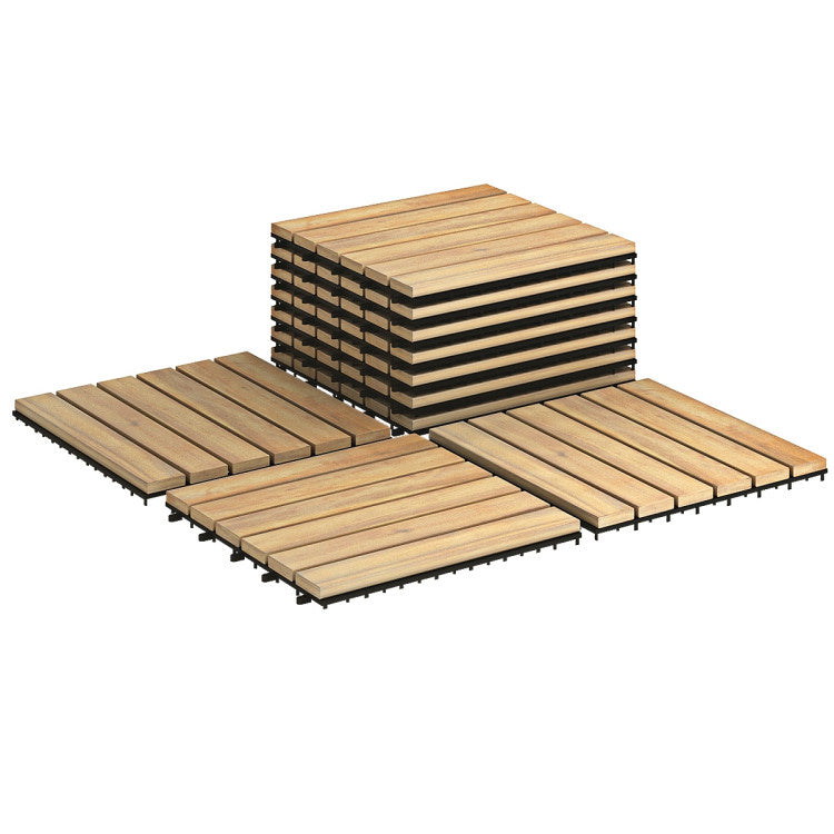 Coast Terrastegels Acaciahout 30,5 x 30,5 x 2,5 cm (10 stuks) - Recht